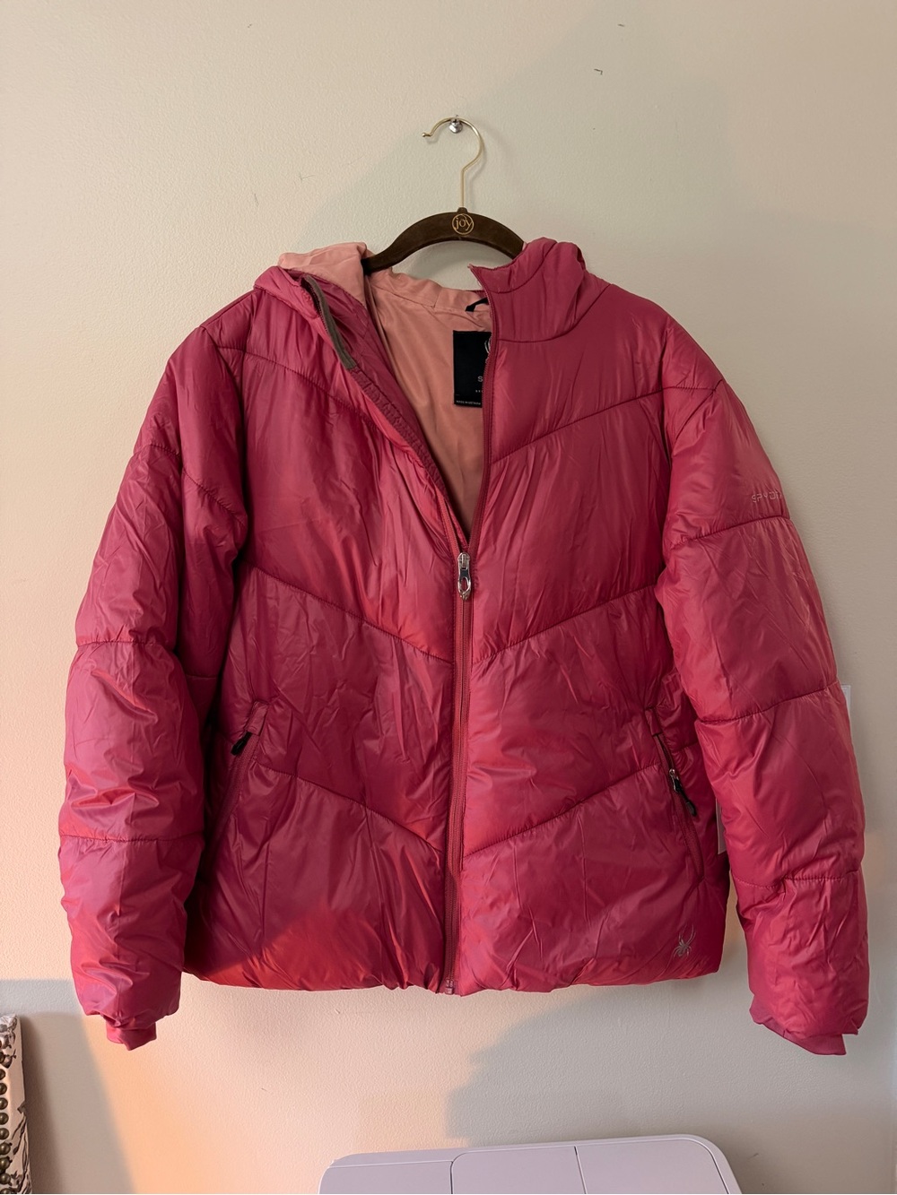 Spyder Pink (Rose Wine) Women's Insulated Hooded Puffer Jacket